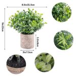 Funarty Mini Fake Plants Artificial Potted Plants Fake Eucalyptus Greenery in Pot Fake Potted Plants for Home Decor Centerpiece décor Farmhouse décor 3 Pack