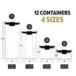 12 Pack Airtight Food Storage Container Set – Kitchen & Pantry Organization Containers – BPA Free Clear Plastic Kitchen and Pantry Organization Containers