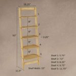 Home Décor 5-Tier Decorative Leaning Ladder Book Shelf, Blonde