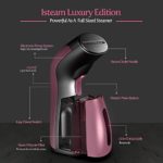 iSteam Steamer for Clothes [New Technology] Powerful Dry Steam. Multi-Task: Fabric Wrinkle Remover- Clean- Refresh. Handheld Clothing Accessory. for All Kind of Garments. Home/Travel (Pink)