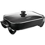 Brentwood SK-75 Electric Skillet with Glass Lid, 16-Inch, Black