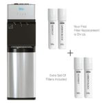 Brio Self Cleaning Bottleless Water Cooler Dispenser with Filtration – Hot Cold and Room Temperature Water. 2 Free Extra Replacement Filters Included – UL/Energy Star Approved
