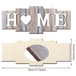 Home Signs for Home Decor, Wood Home Sign, Home Heart Rustic Wall Decor, Sweet Farmhouse Wooden Wall Sign Decoration Wood Letters Ornament for Bedroom, Living Room, Wedding Decor (Modern Color)