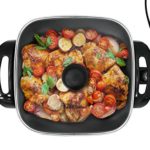 Elite Cuisine EG-1220G Maxi-Matic 12″ Non-Stick Electric Skillet with Glass Lid, Black