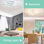 Modern Led Ceiling Light Fixture for Living Room Bedroom Dimmable Close to Ceiling Light Fixture with Remote 69W Modern Ceiling Lamps 6Rings Flush Mount Lighting Fixture Ceiling