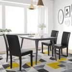 YAHEETECH Dining Chair Dining/Living Room PU Cushion Diner Chair High Back Padded Kitchen Chairs with Solid Wood Legs Set of 4, Black