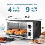 COMFEE Toaster Oven Countertop, 4-Slice, Compact Size, Easy to Control with Timer-Bake-Broil-Toast Setting, 1000W, Stainless Steel, CFO-BC10(SS)