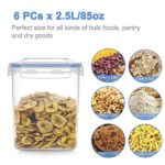 Airtight Food Storage Containers with Lids, HOOJO 12 PCS 2.5L (2.3qt /85oz) kitchen Storage Containers for Flour, Sugar, Cereals, Dry Foods, BPA Free Airtight Containers for Pantry Storage, Blue