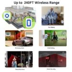 Wireless Motion Sensor Detect Alert, Home Security Driveway Alarm, Motion Detector Store Door Entry Chime Doorbell, Caregiver Pager for Elderly/Kids with 1 Motion Sensor and 2 Receiver