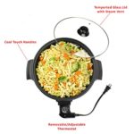 Brentwood Appliances SK67BK 12-Inch Round Nonstick Electric Skillet with Vented Glass Lid, One Size, Black