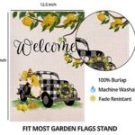 EKOREST Welcome Summer Garden Flags Buffalo Plaid Truck with Lemons and Bee Gnomes,Small Yard Flag for Spring and Summer Outdoor Décor,Seasonal Farmhouse Patio Lawn Flag for Outside,12 x 18 Double Sided