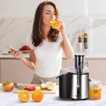 Mueller Austria Juicer Ultra Power, Easy Clean Extractor Press Centrifugal Juicing Machine, Wide 3″ Feed Chute for Whole Fruit Vegetable, Anti-drip, High Quality, Large, Silver