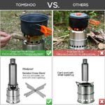 TOMSHOO Camping Stove Camp Wood Stove Portable Foldable Stainless Steel Burning Backpacking Stove for Outdoor Hiking Picnic BBQ