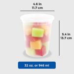 Freshware Food Storage Containers [24 Set] 32 oz Plastic Deli Containers with Lids, Slime, Soup, Meal Prep Containers | BPA Free | Stackable | Leakproof | Microwave/Dishwasher/Freezer Safe