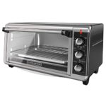 BLACK+DECKER TO3250XSB 8-Slice Extra Wide Convection Countertop Toaster Oven, Includes Bake Pan, Broil Rack & Toasting Rack, Stainless Steel/Black (Renewed)