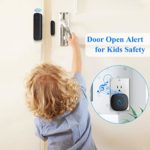 Door Chime, Wireless Door Sensor with Plug-in Receiver Operating at 500ft Range 58 Chimes 5 Adjustable Volume Mute Mode LED Indicator for Business/Home/Store/Office Door Open Alert