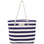 PortoVino Beach Wine Purse (Blue/White) – Beach Tote with Hidden, Insulated Compartment, Holds 2 bottles of Wine! / Great Gift! / Happiness Guaranteed!