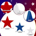 Jetec 3 Pieces Independence Day Wooden Star Signs Patriotic Wooden Star Patriotic Star Freestanding Table Signs Decoration for Independence Day Home Decoration Holiday (Simple Style)