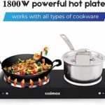 Cusimax Double Hot Plates, 1800W Double Burner, Portable Electric Hot Plate for Cooking, Countertop Cooktop, Cast Iron Stove, Heating Plate, Compatible with All Cookwares, Upgraded Version