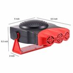 Portable Car Heater, Automobile Windscreen Fan 2 in 1 Fast Heating/Cooling Function for Portable Car Heater & Defroster with Fan,12V 150W Car Heater with 3-Outlet Plug in Cigarette Lighter (Red)
