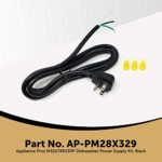 Appliance Pros 6ft 90 Degree Dishwasher Power Cord, Electric Wire, 3-Prong Power Cord Replacement for W10278923RP, Compatible with Major Brands and Models