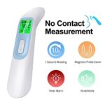 Infrared Forehead Thermometer for Adults, ELERA Non-Contact Forehead & Ear Digital Thermometer for Baby Kids and Home use, 1s Measurement and 4 Color Backlight Display with Fever Indicator