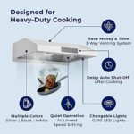 Hauslane | Chef Series 30″ PS18 Under Cabinet Range Hood, Stainless Steel | Pro Performance | Contemporary Design, Touch Screen, Dishwasher Safe Baffle Filters, LED Lamps, 3-Way Venting