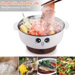 MINGPINHUIUS 4-in-1 Multifunction Electric Cooker Skillet Wok Electric Hot Pot For Cook Rice Fried Noodles Stew Soup Steamed Fish Boiled Egg Small Non-stick with Lid (3.2L, without Steamer)