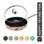 Kitchenly Happy Frying Pan & Lid – Nonstick Pan, Deep Nonstick Frying Pan Stone Cookware – Oven, Electric, Gas, and Induction Compatible – 11 inch