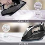 MOOSOO Steam Iron, 1800W Portable Steam-Dry Iron for Clothes, Non-Stick Soleplate Home Steam Iron, Anti-drip Iron with Auto-Off, Steam Control System, 470ml Water Tank