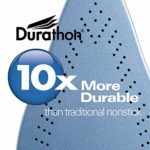 Hamilton Beach Steam Iron & Vertical Steamer for Clothes with Scratch-Resistant Durathon Soleplate, 1500 Watts, Retractable Cord, 3-Way Auto Shutoff, Anti-Drip, Self-Cleaning, Blue (19803)