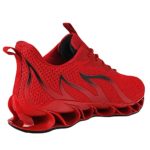 MOSHA BELLE Mens Running Shoes Tennis Sneakers Breathable Food Service Restaurant Comfortable Athletic Sport Gym Workout Shoes Red Black Size 10