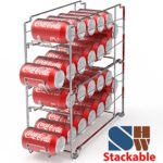 2 Pack – SimpleHouseware Stackable Front Loading Beverage Can Dispenser Rack, Chrome