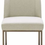 Amazon Brand – Rivet Contemporary Dining Chair with Brass Metal Base, 34″H, Chalk