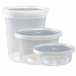 DuraHome Food Storage Containers with Lids 8oz, 16oz, 32oz Freezer Deli Cups Combo Pack, 44 Sets BPA-Free Leakproof Round Clear Takeout Container Meal Prep Microwavable (44 Sets – Mixed sizes)