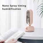 Portable Air Conditioner Fan, Personal Air Cooler Desk Fan, Mini Evaporative Air Cooler, Retro Vertical Humidification Tower Fan USB Household Water Cooling Fan for Home, Office, Room (Pink)