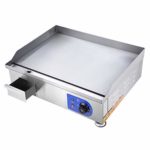 WeChef Commercial Electric Countertop Flat Top Griddle 2500W 24″ Stainless Steel Adjustable Temperature Control Grill