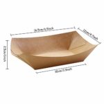 MotBach 120 Pcs Brown Kraft Paper Disposable Recyclable Eco-friendly Food Serving Boats Take Out Food Trays Party Supplies for Tacos, Nachos, Crawfish, French Fries