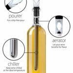 PatioMatrix Wine Chiller Stick, 3 in 1 Stainless Steel Wine Bottle Cooler Stick wine gift Rapid Iceless Wine Chilling Rod with Aerator and Pourer?Perfect Wine Accessories Gift