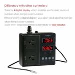 bayite Temperature Controller 1650W BTC211 Dual Digital Outlet Thermostat Plug, Pre-Wired, 2 Stage Heating and Cooling Mode, 110V – 240V 15A
