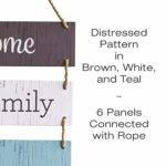 EXCELLO GLOBAL PRODUCTS Large Hanging Wall Sign: Rustic Wooden Decor (Home, Family, Love, Laugh, Live, Happiness) Hanging Wood Wall Decoration (11.75″ x 32″)