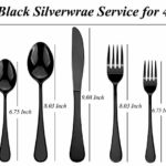 Black Silverware Set 20 Piece, Stainless Steel Flatware Set for 4, Cutlery Utensils Set Include Knives/Forks/Spoons Service for 4, Mirror Polished and Dishwasher Safe