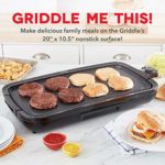DASH Everyday Nonstick Deluxe Electric Griddle with Removable Cooking Plate for Pancakes, Burgers, Quesadillas, Eggs and Other Snacks, Includes Drip Tray + Recipe Book, 20” x 10.5”, 1500-Watt, Black