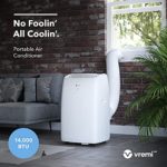 Vremi 14000 BTU Portable Air Conditioner for 400 to 450 Sq Ft Rooms – Powerful AC Unit with Cooling Fan, Wheels, Reusable Filter, Auto Shut Off and LED Display