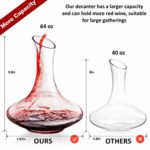 1800ML Crystal Glass 64 Oz Wine Decanter Wine Carafe Gifts for Red Wine Lover, Decanter with Wine Accessories – Wine Bottle Opener, Wine Stopper & Pourer, Cleaning Brush & Beads & Drying Stand & Cork