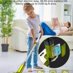 Cordless Electric Mop, Electric Spin Mop with LED Headlight and Water Spray, Up to 60 mins Powerful Floor Cleaner with 300ml Water Tank, Polisher for Hardwood, Tile Floors, Quiet Cleaning & Waxing