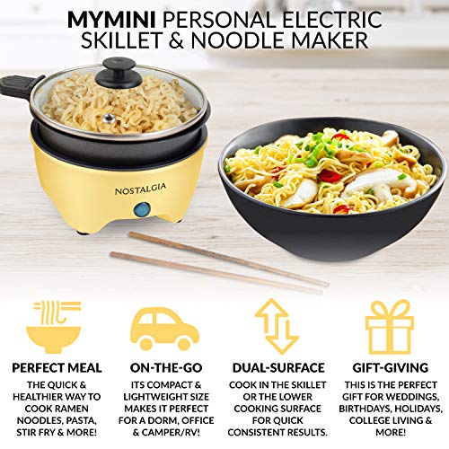 Nostalgia MSK5YW MyMini Personal Electric Skillet & Rapid Noodle Maker