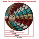 EnjoyHome Scratched and Worn Vintage American Flag Wooden Clocks for Walls French Style for Kids Bedroom Kitchen Living Room Decoration 12 inches