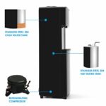 Water Coolers 5 Gallon Top Load,Hot/Cold Water Cooler Dispenser, Innovative Slim Design Energy Saving Freestanding with Child Safety Lock for Home or Office Black