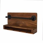 KINMADE Industrial Wine Racks Wall Mounted with Stem Glass Holder,Metal Hanging Wine Holder Wine Accessories